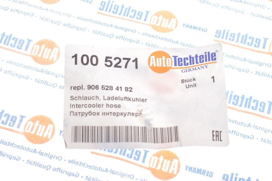 100 5271 AUTO TECHTEILE Патрубок інтеркулера MB Sprinter 906 (OM 651) 2009-R 100 5271 фото