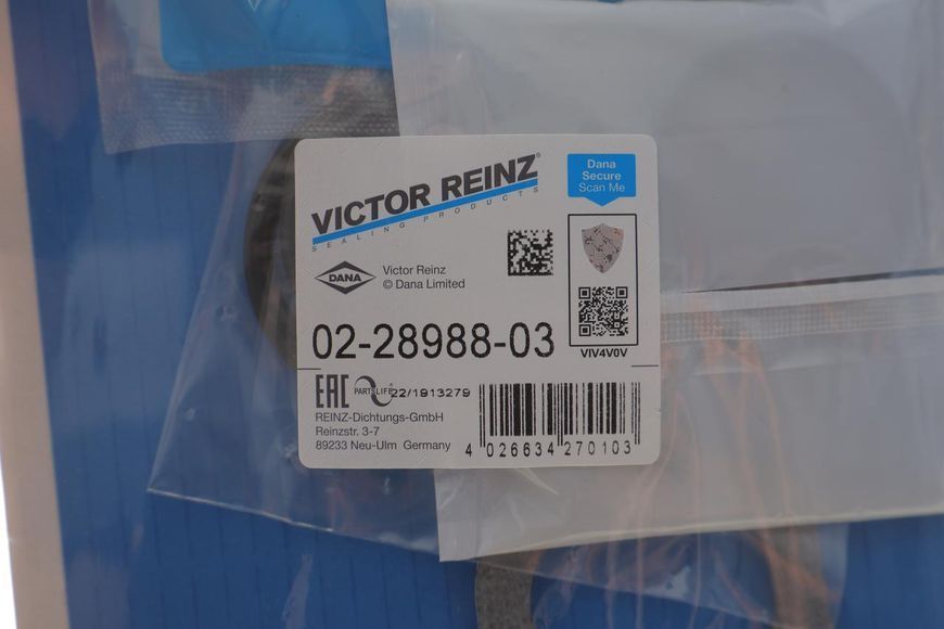 02-28988-03 VICTOR REINZ Комплект прокладок (верхні) VW LT/T4 2.4 D - 2.5 TDI (без прокладки ГБЦ та кришки клапанів) 02-28988-03 фото