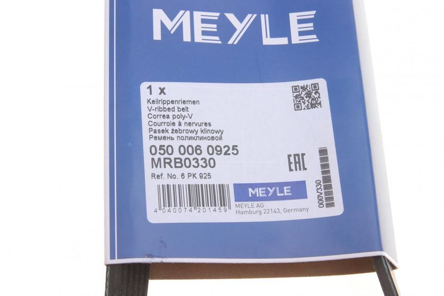 050 006 0925 MEYLE Ремінь струмковий VW T4 1.9 D / TD / Caddy II 1.9 D (6 PK 925) 050 006 0925 фото