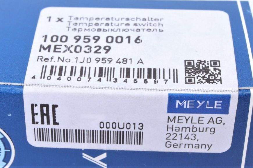 100 959 0016 MEYLE Датчик температури VW Caddy III 1.9 TDI/2.0 SDI 2004- 100 959 0016 фото