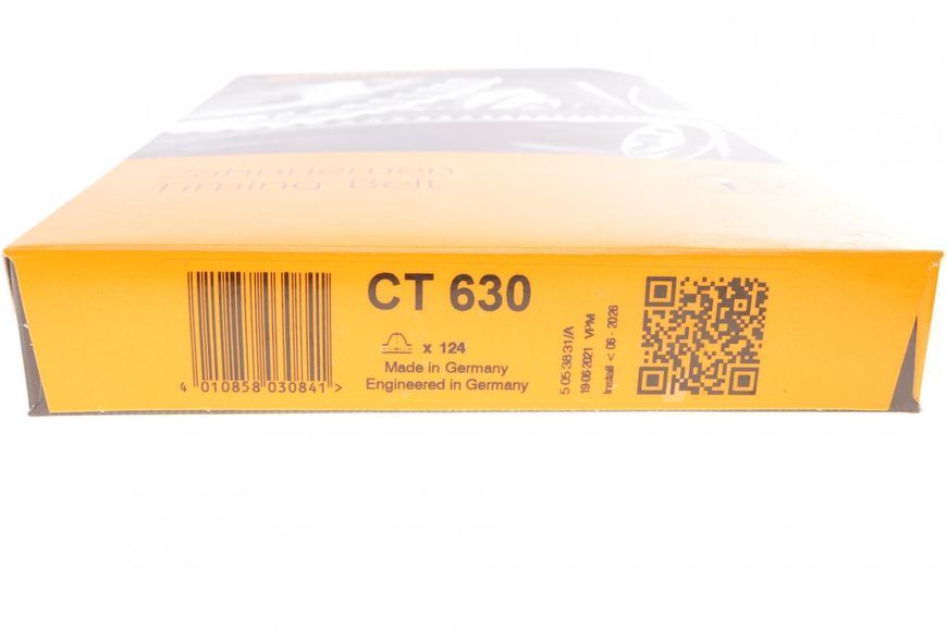 CT 630 CONTITECH Ремінь ГРМ VW Golf III / Passat B3 / Audi 80 / 100 / A6 1990 - 2003 (124 z) CT 630 фото