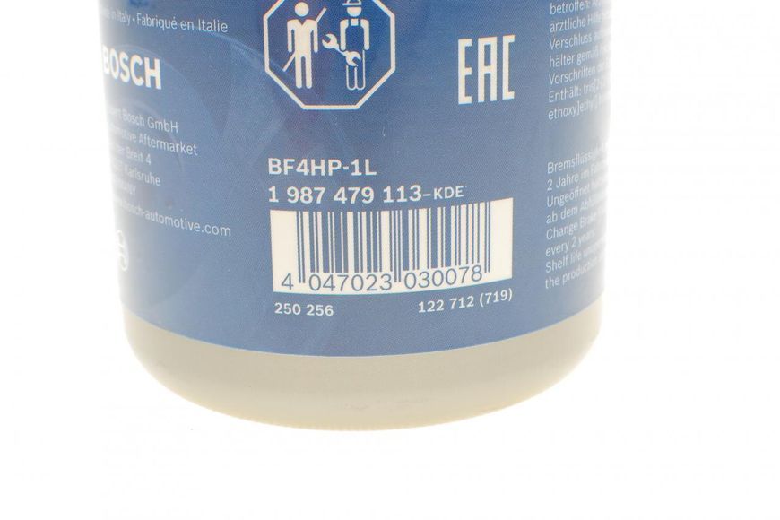 1 987 479 113 BOSCH Рідина гальмівна DOT 4 (1 л.) (для систем ESP) 1 987 479 113 фото