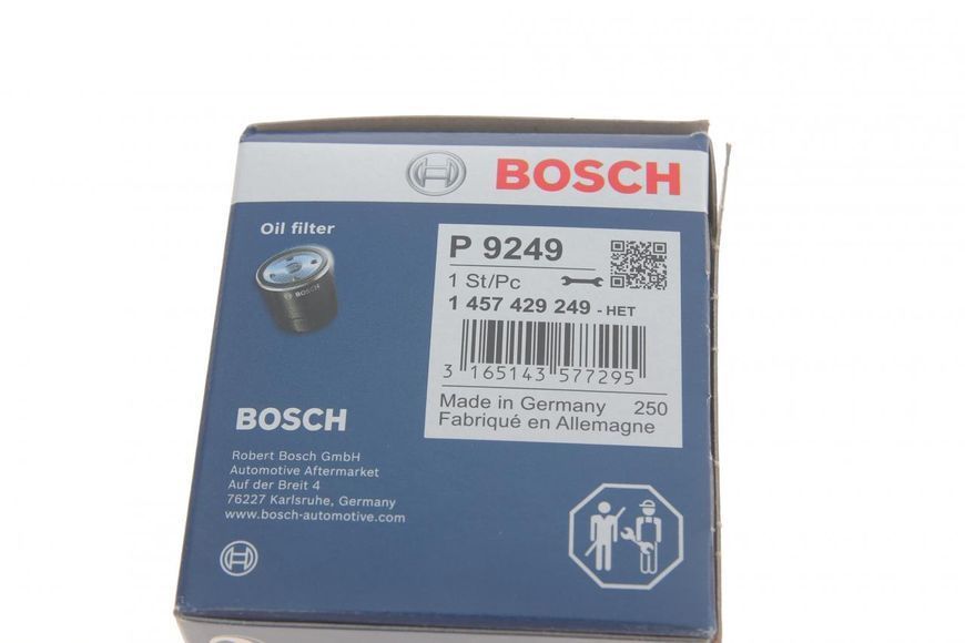 1 457 429 249 BOSCH Фільтр масляний Ford Transit V-347 2.2 - 2.4 TDCI / Fiat Ducato / Scudo 2.0 JTD 2006- 1 457 429 249 фото