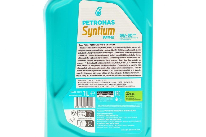 Олива 5W30 SYNTIUM PRIME DM 1л. PETRONAS_5W30 фото