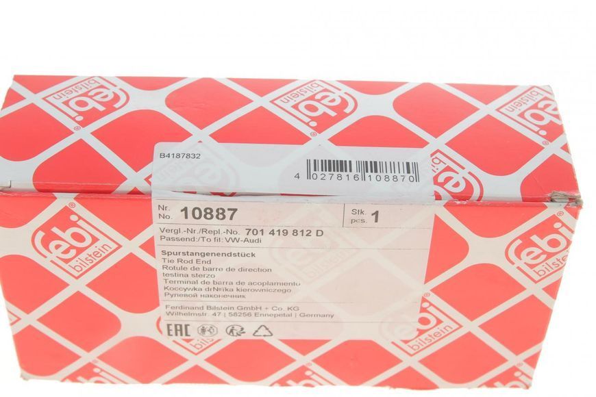 10887 FEBI BILSTEIN Накінечник кермової тяги VW T4 1996-R 10887 фото