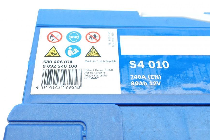 0 092 S40 100 BOSCH Акумулятор 80 Ah / 740A 0 092 S40 100 фото