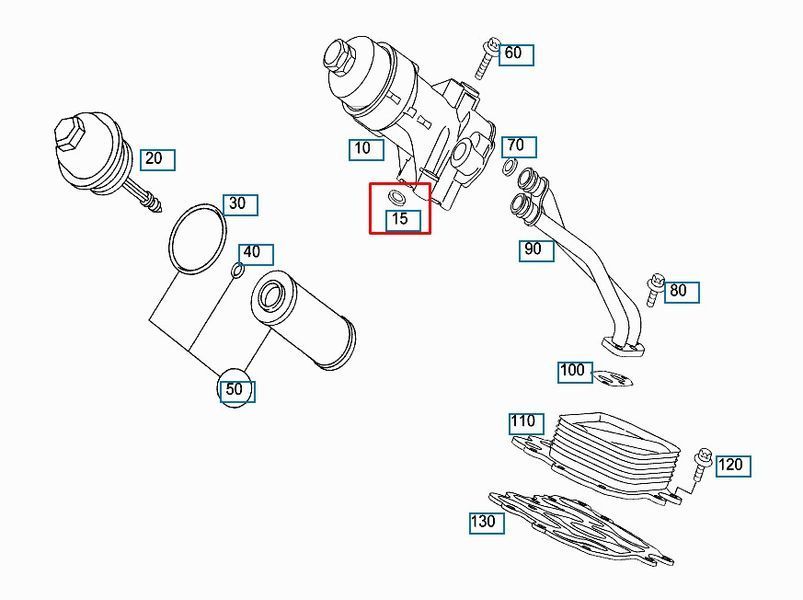 A 640 184 15 80 MERCEDES-BENZ Ущільнювальне кільце корпусу масляного фільтра MB A 640 184 15 80 фото