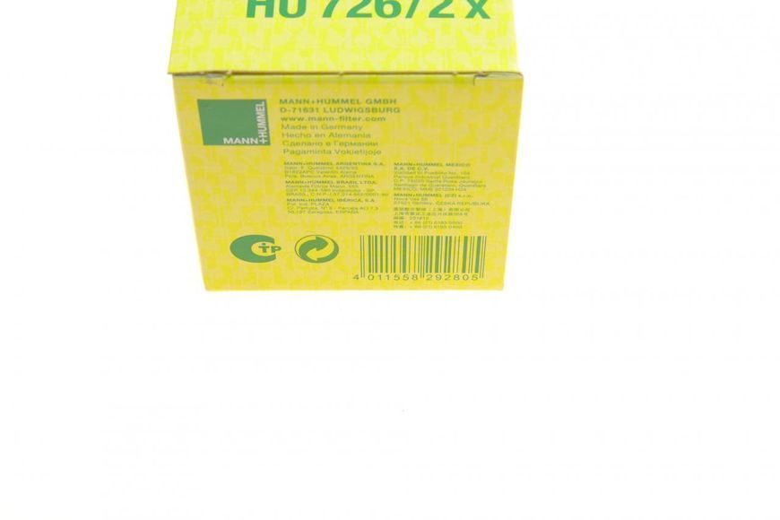 HU 726/2 X MANN-FILTER Фільтр масляний VW LT/Crafter 2.5 TDI HU 726/2 X фото