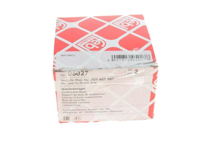05027 FEBI BILSTEIN Сайлентблок переднього важеля VW T4 1990- (задній/верхній) 05027 фото