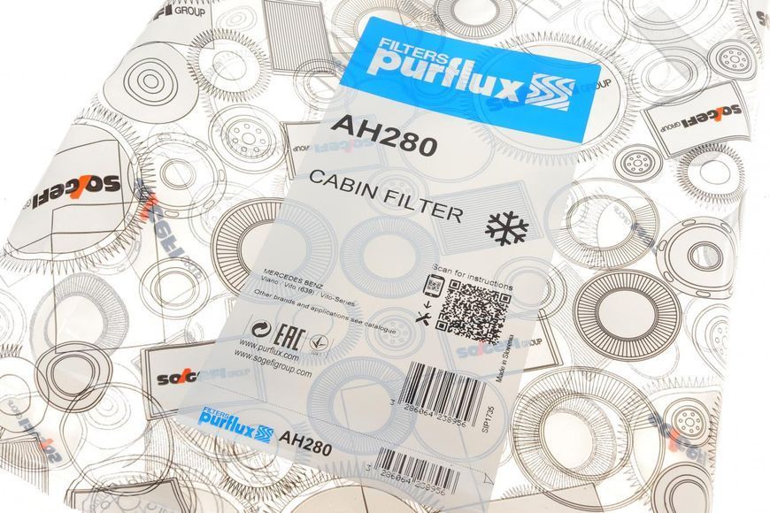 AH280 PURFLUX Фільтр салону MB Vito 639 2003- AH280 фото