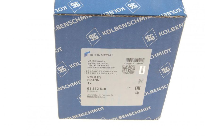 91 372 610 KOLBENSCHMIDT Поршень MB 208 &ndash; 310 (OM 601 &ndash; 602) (89.00 мм.) + 0.75 мм. 91 372 610 фото