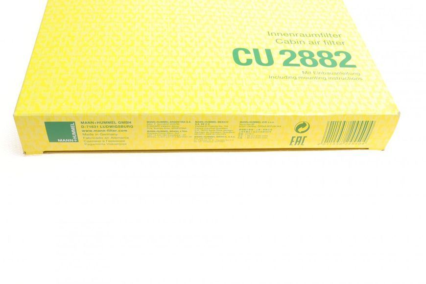 CU 2882 MANN-FILTER Фільтр салону VW Caddy II / Golf III / IV / Passat / Polo 1993- CU 2882 фото
