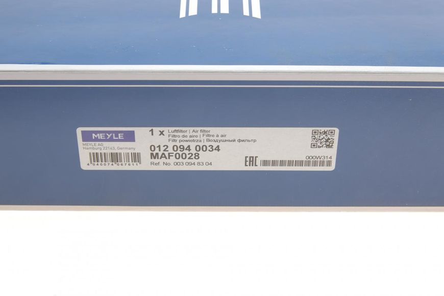 012 094 0034 MEYLE Фільтр повітряний MB Sprinter 901 - 904 / Vito 638 CDI / VW LT (з поролоном) 012 094 0034 фото