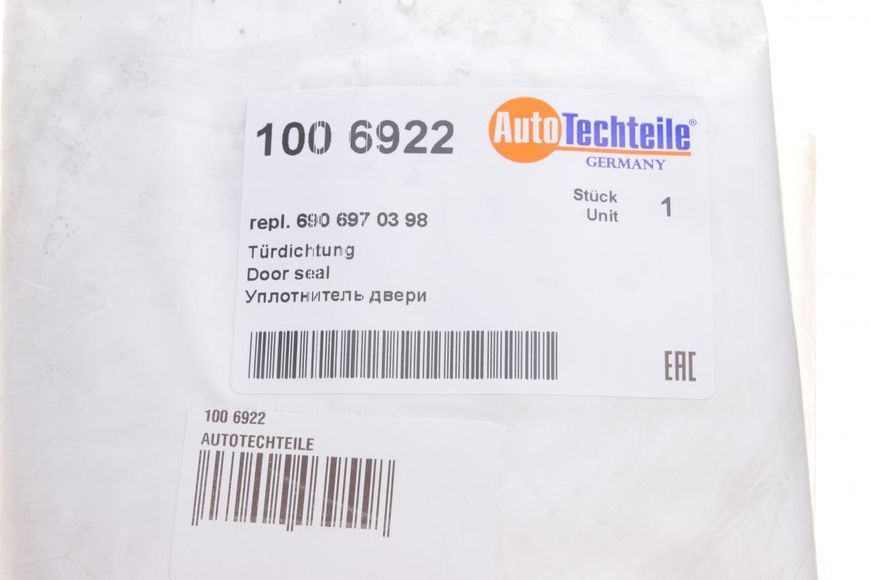 100 6922 AUTO TECHTEILE Ущільнювач бічних дверей MB Sprinter 901 - 904 / VW LT 1995 - 2006 100 6922 фото