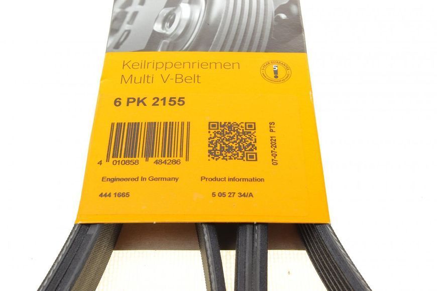 6 PK 2155 CONTITECH Ремінь струмковий VW LT 2.8 TDI 2001- (+ AC) 6 PK 2155 фото