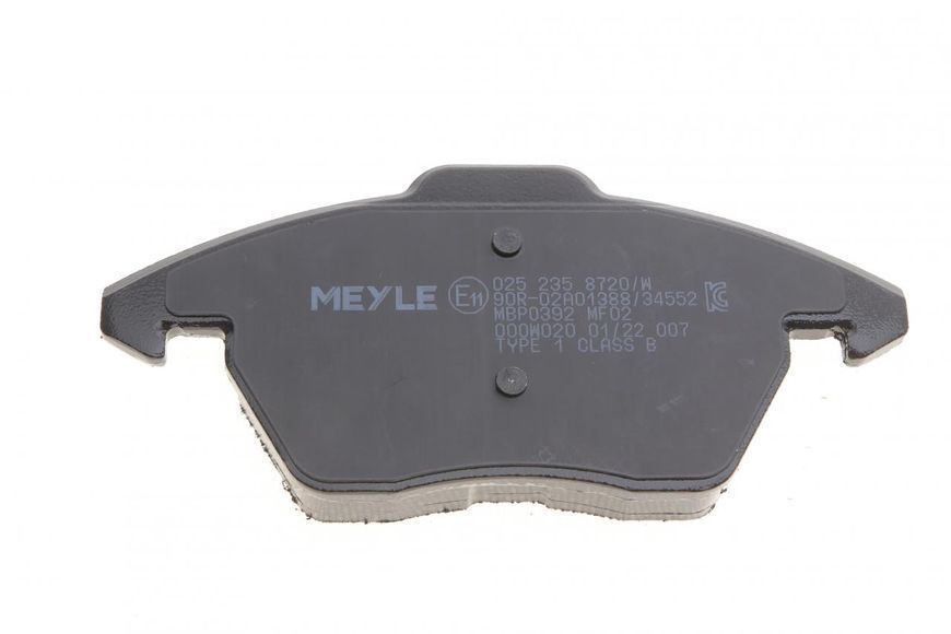 025 235 8720/W MEYLE Колодки гальмівні передні VW Caddy III 2004- (без датчиків) (вушка вниз) 025 235 8720/W фото