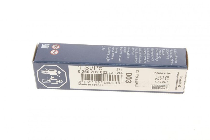 0 250 202 022 BOSCH Свічка розжарювання VW LT/T4 2.5 TDI 0 250 202 022 фото