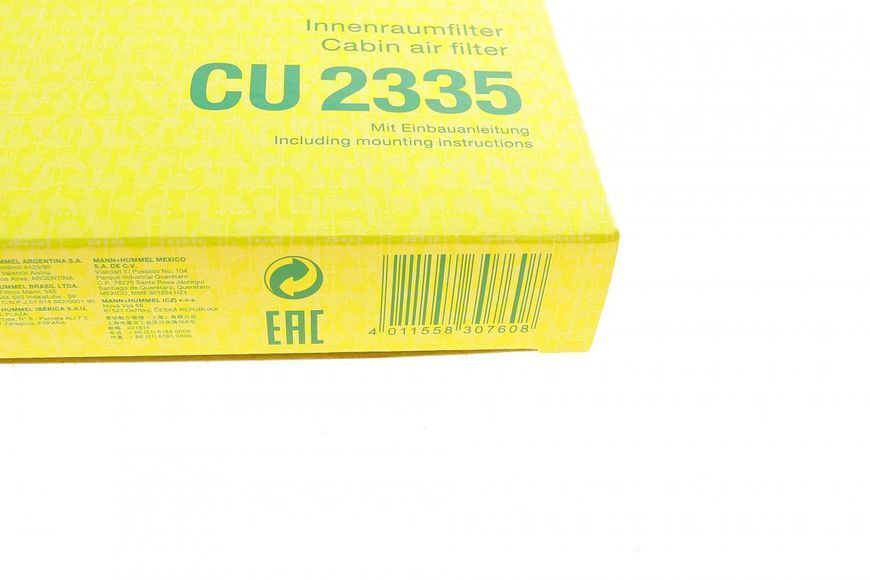 CU 2335 MANN-FILTER Фільтр салону Fiat Doblo 2001- CU 2335 фото