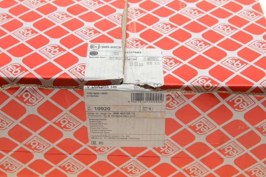 10920 FEBI BILSTEIN Гальмівний диск (задній) MB Vario 612 - 614 (без ABS) (R 16) 10920 фото