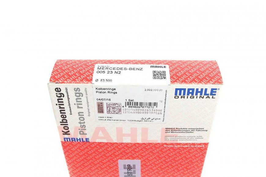 005 23 N2 MAHLE Кільця поршневі MB Sprinter 906 (OM 642) (83.00 мм.) (+0.50 мм.) 005 23 N2 фото