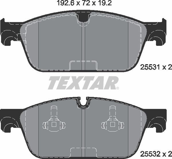 25531 01 TEXTAR Колодки гальмівні передні MB ML / GL W166 3.5 - 6.3 2011- (без датчиків) 25531 01 фото