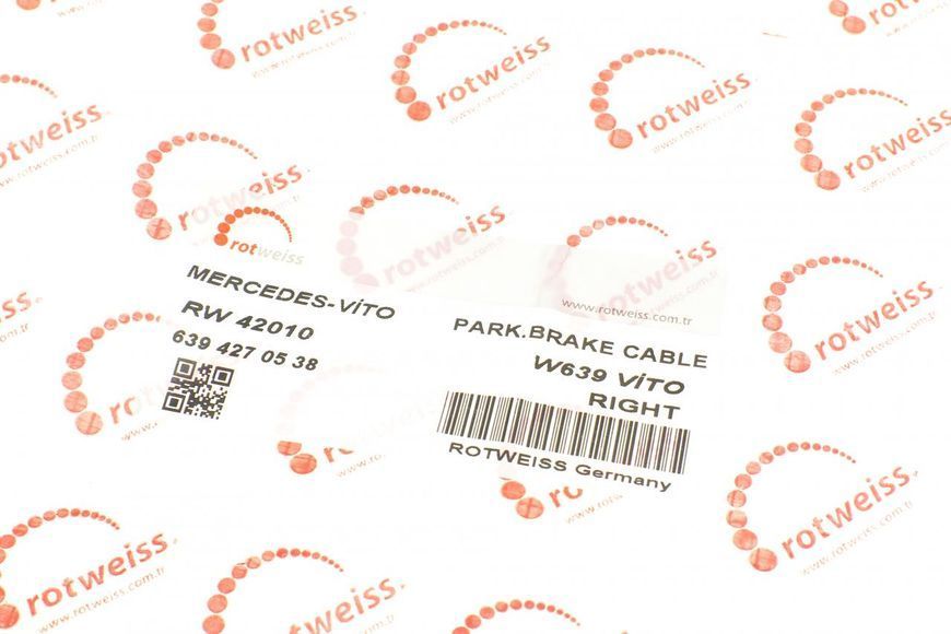 RW 42010 ROTWEISS Трос ручника MB Vito 639 2003-R RW 42010 фото