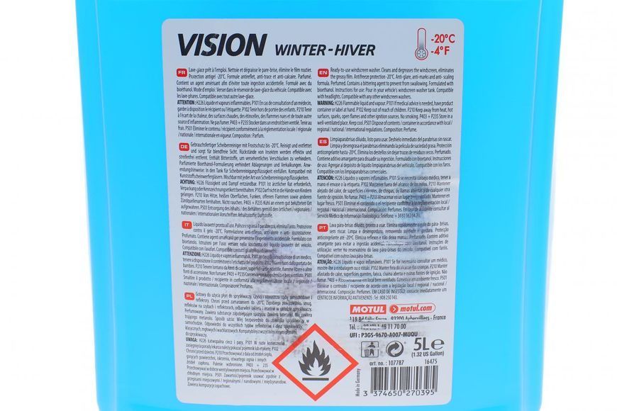 992606 MOTUL Склоомивач Зима 5л. Vision Winter -20&deg; 992606 фото