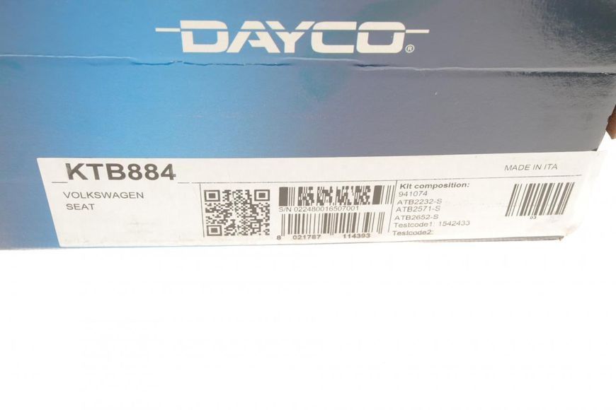 KTB 884 DAYCO Комплект ГРМ VW Crafter / T6 / Caddy IV 2.0 TDI 2015 - (ремінь / 3 ролика) KTB 884 фото