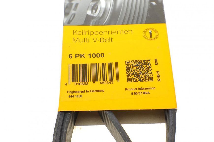 6 PK 1000 CONTITECH Ремінь струмковий MB 208 - 308 (без ГУР) 6 PK 1000 фото