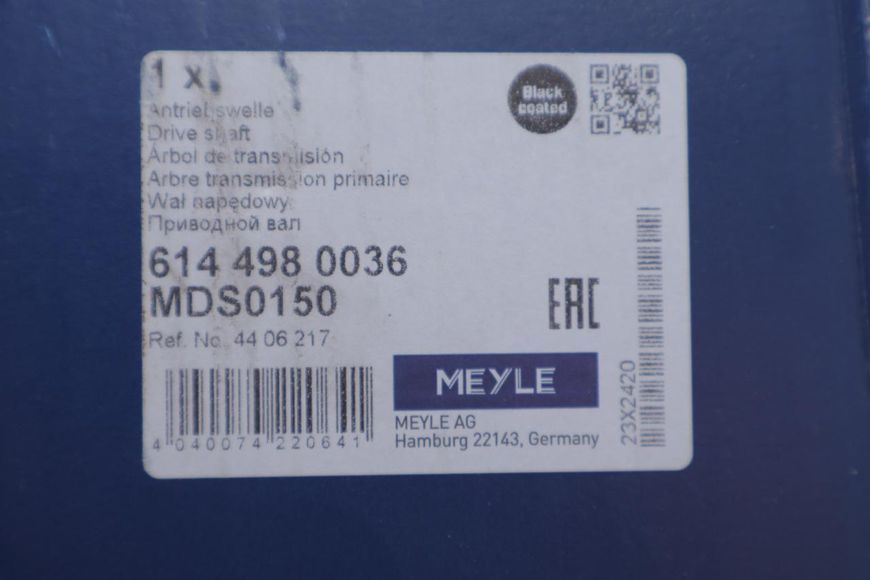 614 498 0036 MEYLE Напіввісь Renault Trafic / Opel Vivaro 1.9 DCI 2001-R 614 498 0036 фото
