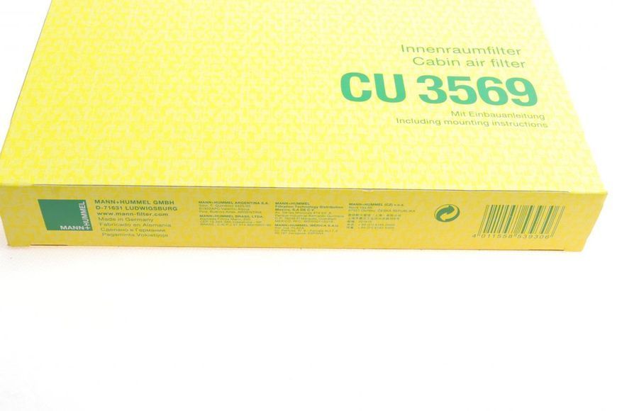 CU 3569 MANN-FILTER Фільтр салону MB Sprinter 906/VW Crafter 2006- CU 3569 фото