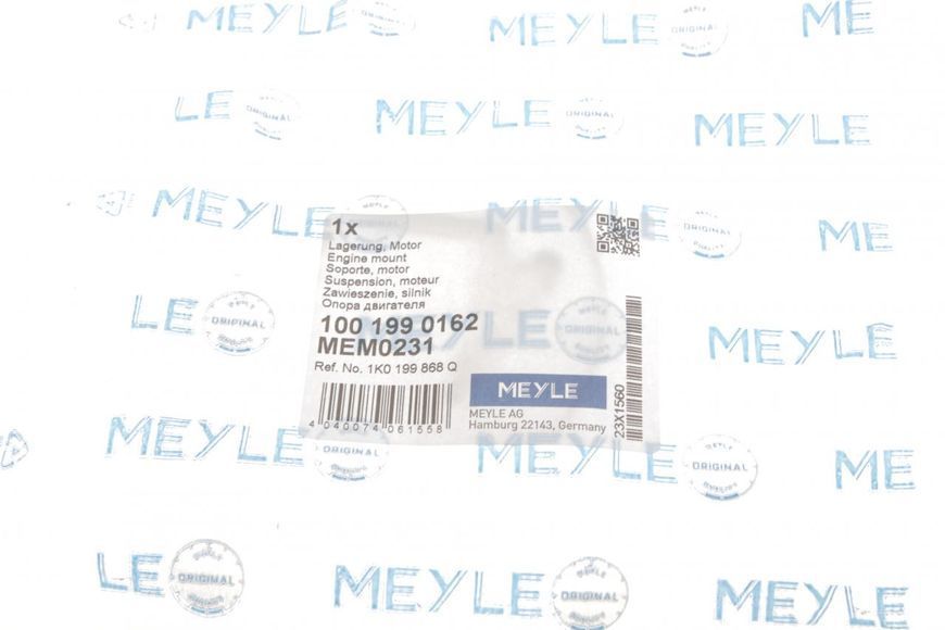 100 199 0162 MEYLE Сайлентблок переднього підрамника VW Caddy III 1.6 - 1.9 - 2.0 TDI / SDI 2004 (верхній) 100 199 0162 фото