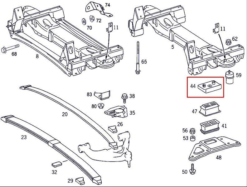A 901 322 01 84 MERCEDES-BENZ Накладка подушки передньої пластикової ресори MB Sprinter 901 - 903 R (червона) A 901 322 01 84 фото