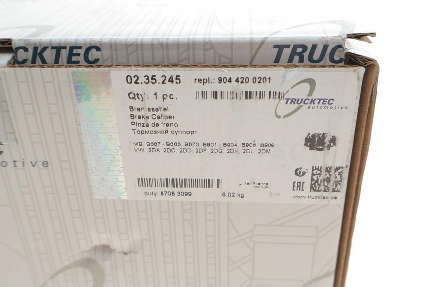 02.35.245 TRUCKTEC AUTOMOTIVE Супорт передній / задній MB Sprinter 904 / VW LT 1995 - 2006 (д. 44 мм.) R (Perrot) 02.35.245 фото