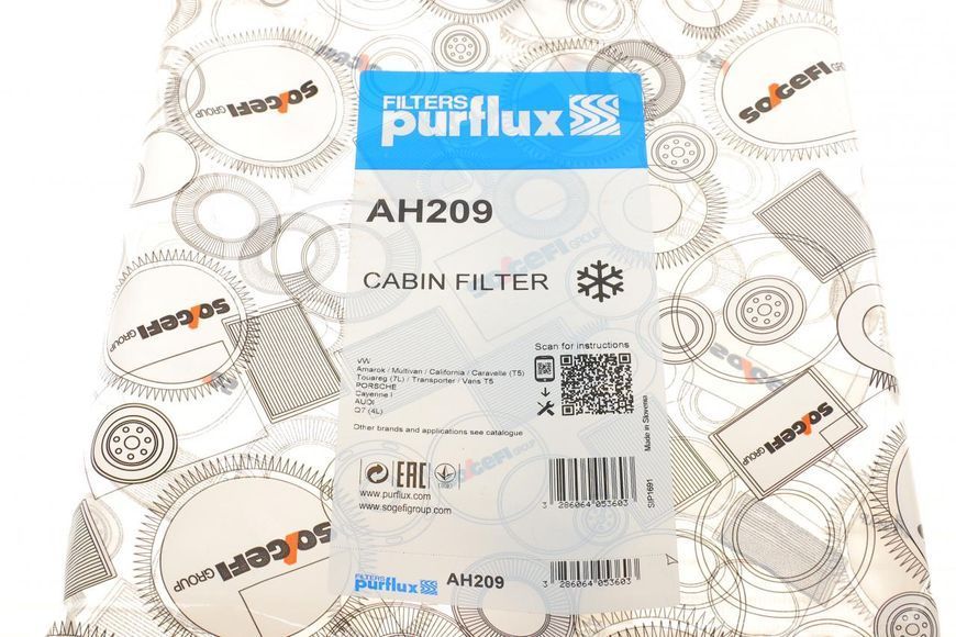 AH209 PURFLUX Фільтр салону VW T5 / Touareg / Amarok AH209 фото