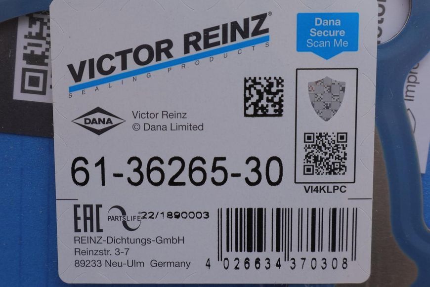 61-36265-30 VICTOR REINZ Прокладка ГБЦ Fiat Scudo/Peugeot Expert 1.6 D Multijet/HDI 2007- 61-36265-30 фото