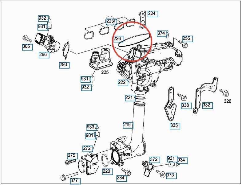 A 015 997 10 45 MERCEDES-BENZ Ущільнювальне кільце впускного колектора MB OM 646 A 015 997 10 45 фото