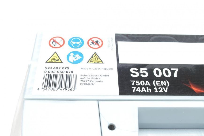 0 092 S50 070 BOSCH Акумулятор 74 Ah / 750A 0 092 S50 070 фото