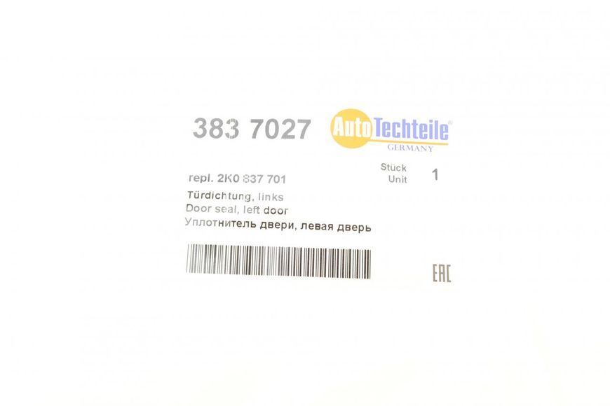 383 7027 AUTO TECHTEILE Ущільнювач передніх дверей VW Caddy III 2004-L (на двері) 383 7027 фото