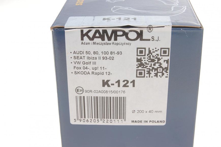 K-121 KAMPOL Колодки гальмівні задні VW Caddy II 1996 - 2000 (барабанні гальма) (200x40) K-121 фото