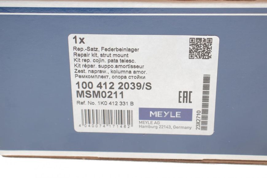 100 412 2039/S MEYLE Подушка передньої стійки VW Caddy III 2004-(з підшипником) 100 412 2039/S фото