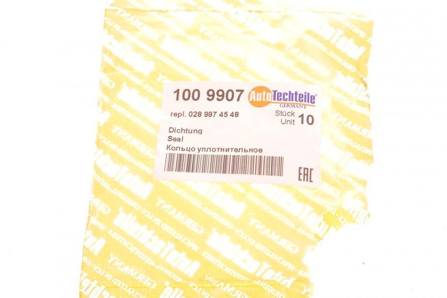 100 9907 AUTO TECHTEILE Ущільнювальне кільце патрубка інтеркулера MB OM 646 - 642 100 9907 фото
