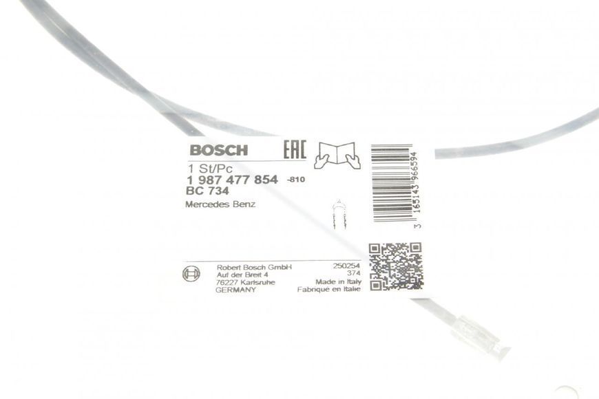 1 987 477 854 BOSCH Трос ручника MB Sprinter 901 - 903 1995 - 2006 (центральний) (середня база) (2010 мм.) 1 987 477 854 фото