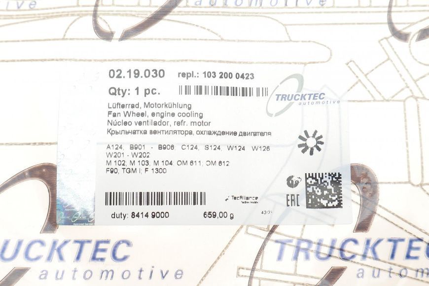 02.19.030 TRUCKTEC AUTOMOTIVE Вентилятор MB Sprinter CDI OM 611 - 612 02.19.030 фото