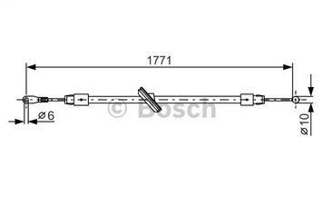 1 987 482 030 BOSCH Трос ручника, Sprinter 906, 2006>, (центр.), (д. 1771 mm.) 1 987 482 030 фото
