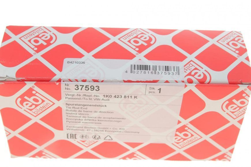 37593 FEBI BILSTEIN Накінечник кермової тяги VW Caddy III 2004-L 37593 фото