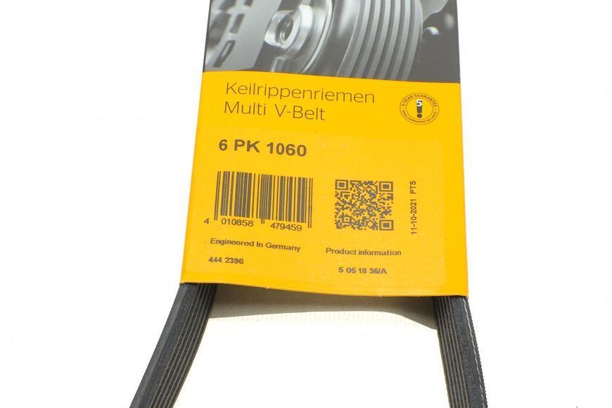 6 PK 1060 CONTITECH Ремінь струмковий Peugeot / Citroen / VW T4 2.0i 1996- 6 PK 1060 фото